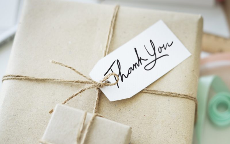Thank You Gift Message Present Packing Concept