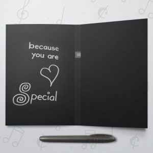 Blank Musical Greeting Card - Black - 5 x 7