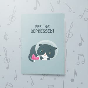 Depressed Cat – Musical Get Well Card