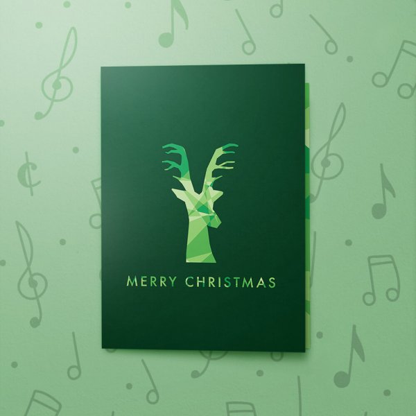 Christmas Dimensions Dark Green – Musical Christmas Card