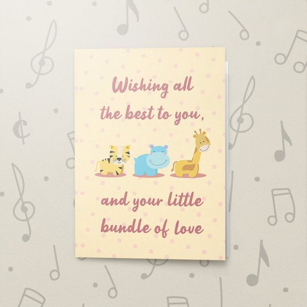 Bundle of Love – Musical Baby Card
