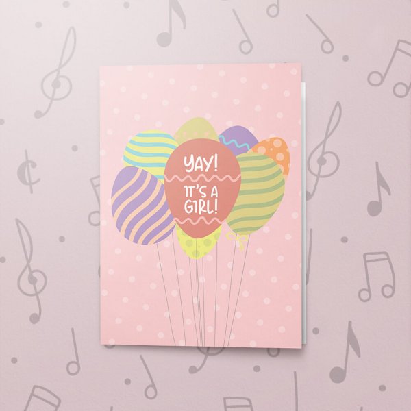 Yay a Girl – Musical Baby Card