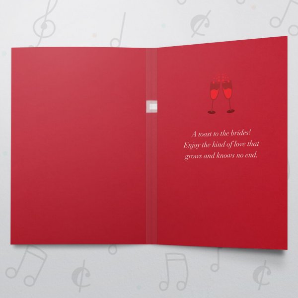 For the Girls – Musical LGBT Wedding Card