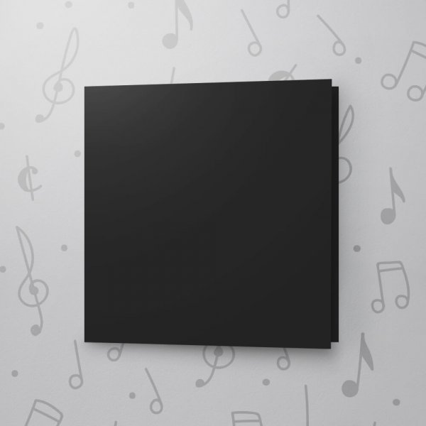 Blank Musical Greeting Card - Black - 6 x 6