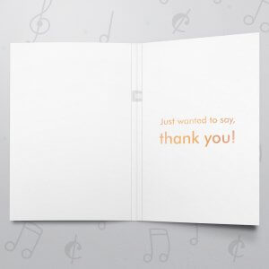 Bold Thank You – Musical Thank You Card - Metallic Foil