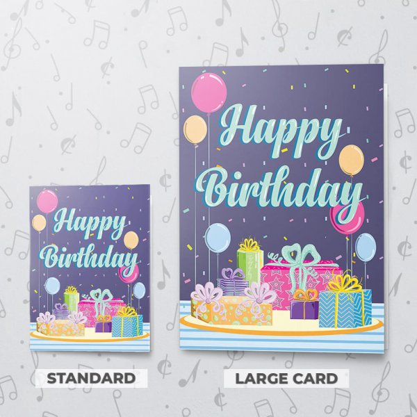 Birthday Presents – Musical Birthday Card - Large