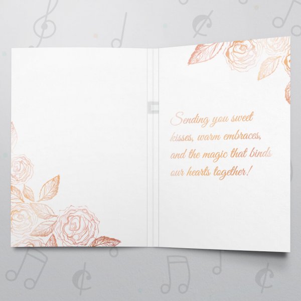 Valentines Roses – Musical Valentines Card - Metallic Foil