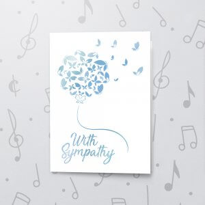 With Sympathy – Musical Sympathy Card - Metallic Foil