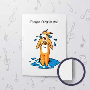 Please forgive me – Musical Sorry Card - Felt