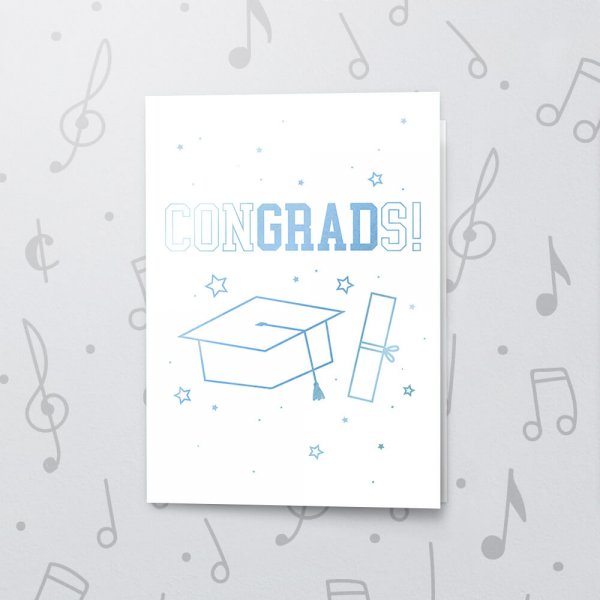 Congrads! – Musical Graduation Card - Metallic Foil