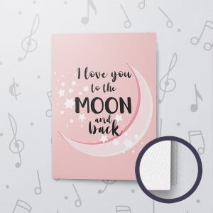 To The Moon – Musical Love Card - Felt