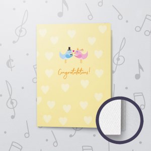 Congratulations Lovebirds – Musical Wedding Card - Felt