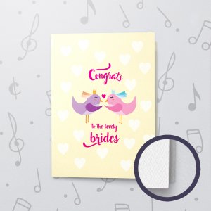 Congrats Brides – Musical LGBT Wedding Card - Felt