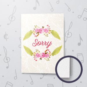 Sorry Flowers – Musical Sorry Card - Felt