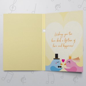 Congratulations Lovebirds – Musical Wedding Card - Felt