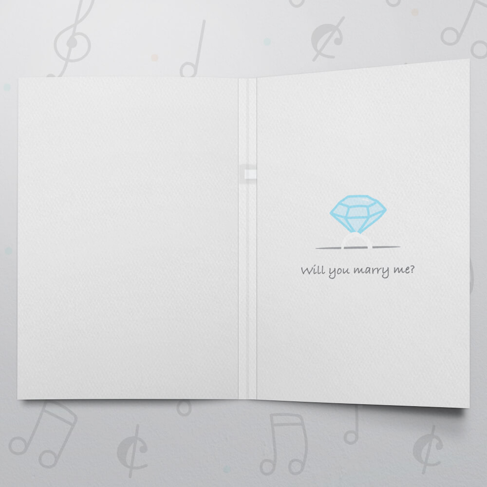 Wedding Ring Box – Musical Proposal Card - Felt Wedding Ring Box – Musical Proposal Card - Felt