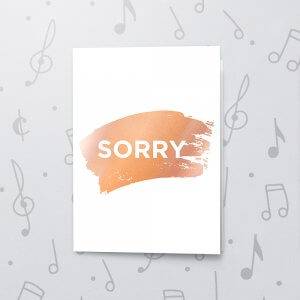 Sorry – Musical Sorry Card - Metallic Foil