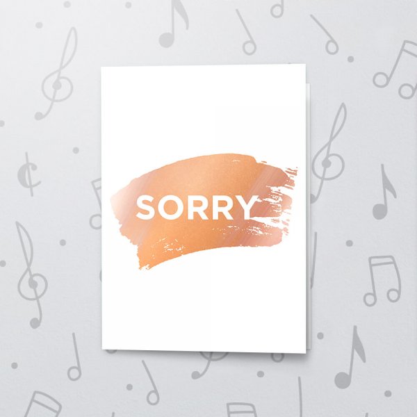 Sorry – Musical Sorry Card - Metallic Foil
