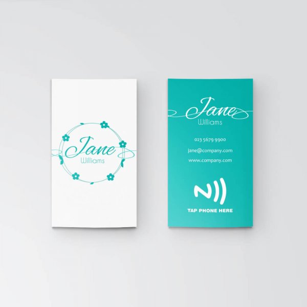 Turquoise - NFC Business Card - Vertical