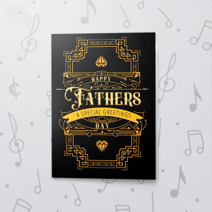 Art Deco Black – Musical Father's Day Card