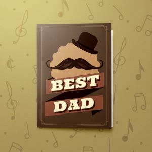Ribbon (Brown) – Musical Father's Day Card