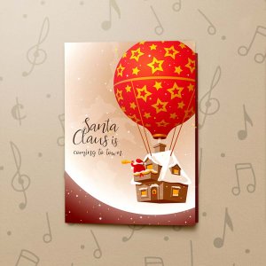 (BDG - 10726) Santa Claus Balloon - Mockup Front