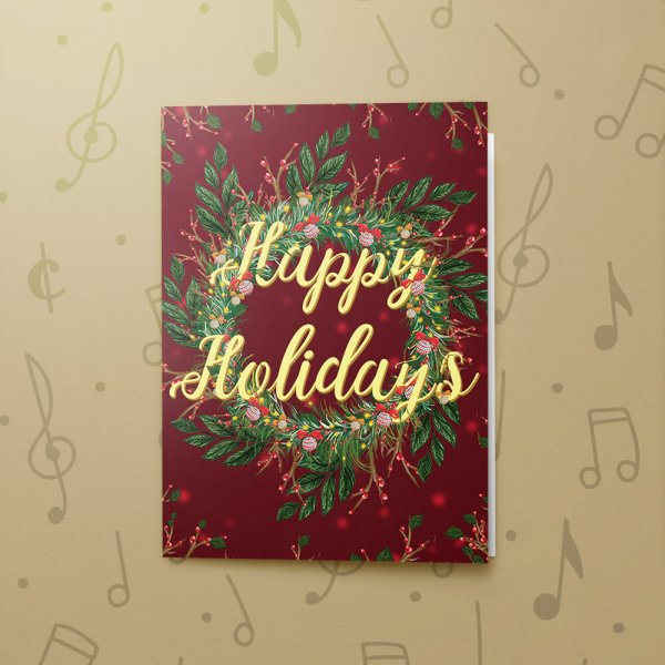 Happy Holidays Wreath – Musical Gift Card Holder