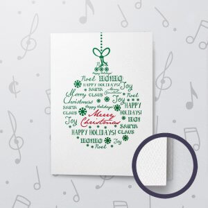 Holiday Ornament – Musical Christmas Card - Felt Paper