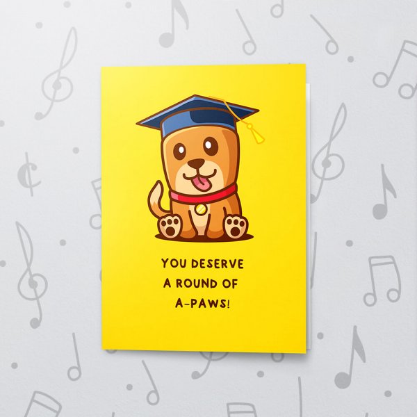 A'Paws 2 – Musical Graduation Card