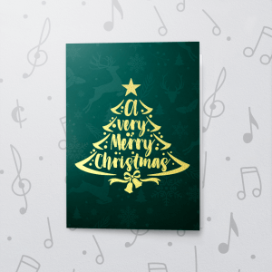 Christmas Green (Gold) – Musical Christmas Card
