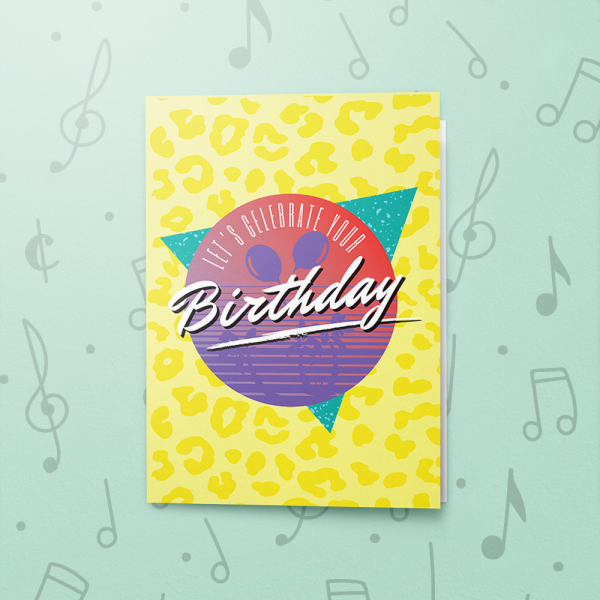 Birthday Retro Patterns – Musical Birthday Card