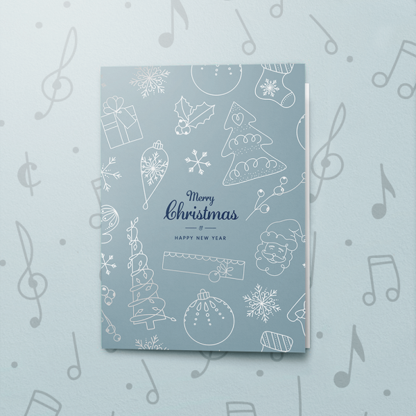 Christmas Doodle Blue – Gift Card Holder