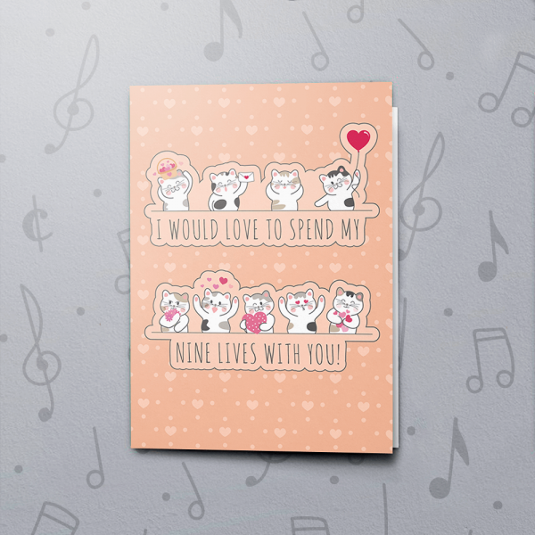 Nine Lives Love – Musical Valentines Card