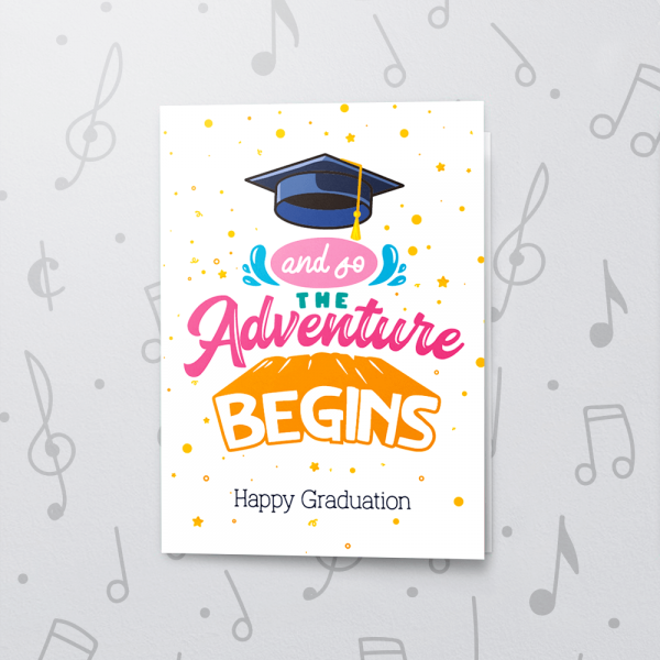 Adventure Begins – Musical Graduation Card