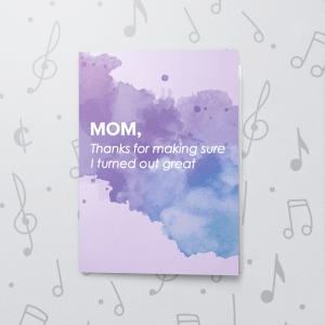 Watercolour – Musical Mother's Day Card