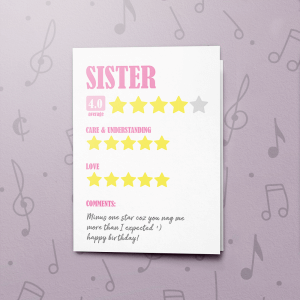 Sister Ratings – Musical Birthday Card