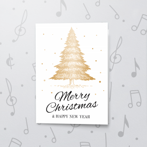 Gold Christmas Tree – Musical Christmas Card